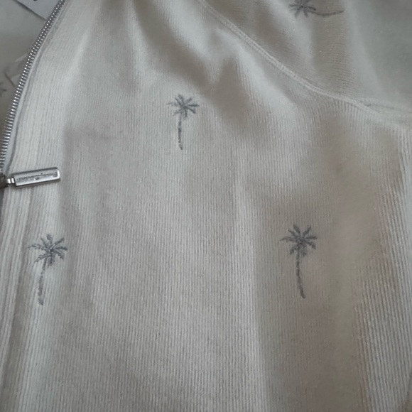 Tommy Bahama Cream Soft Jacket with Embroidered Palm Design - Picture 3 of 8